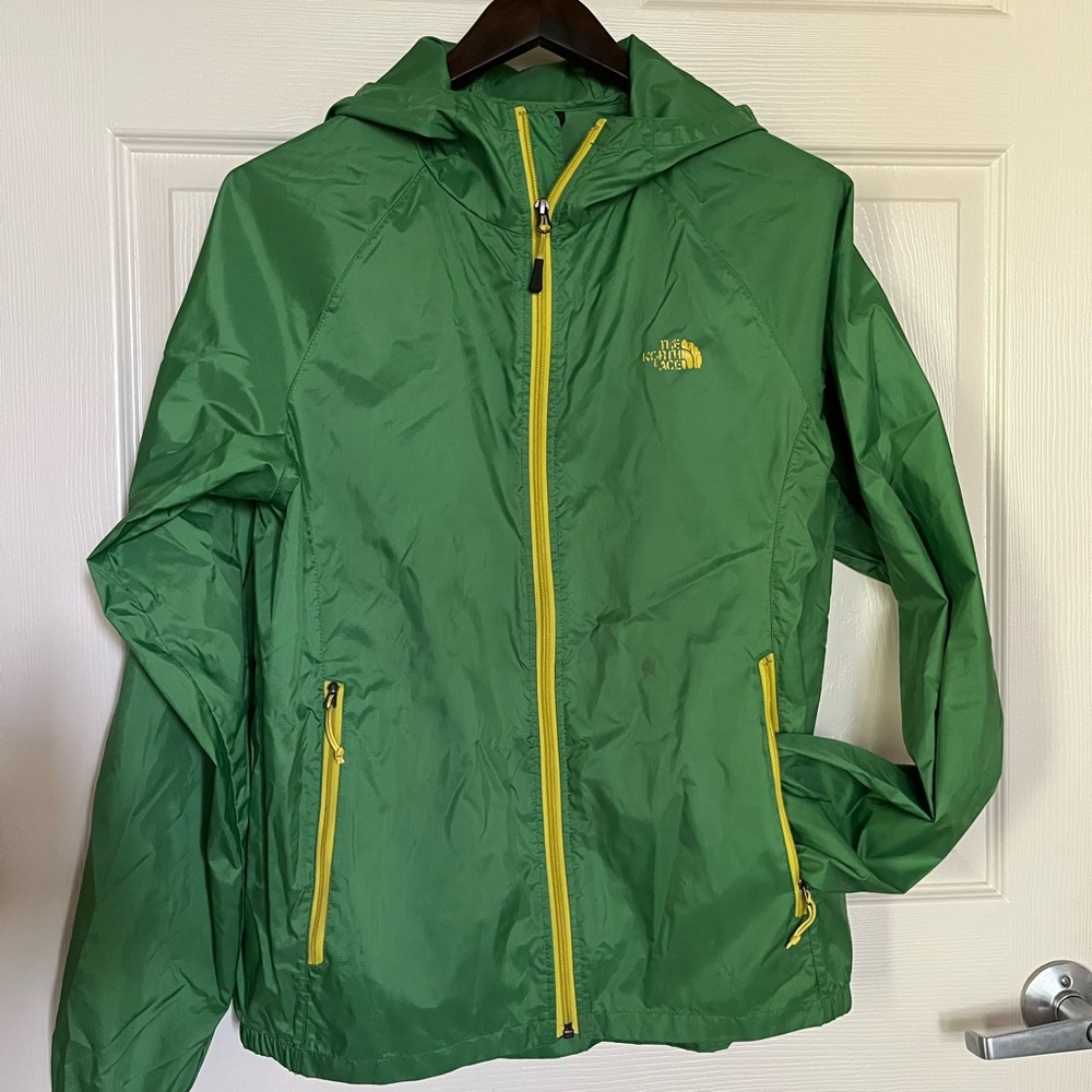 The North Face Green & yellow Windbreaker zip up jacket lightweight